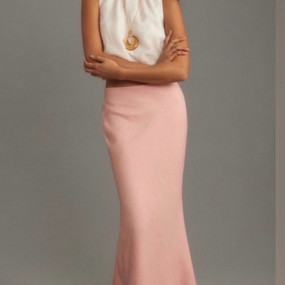 Anthropologie Tilda Maxi slip skirt stretchy Linen edition.  XXS